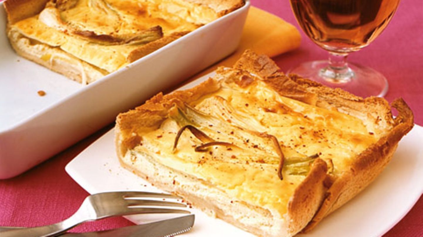 Frühlingszwiebelfrischkäse-Tarte Rezept