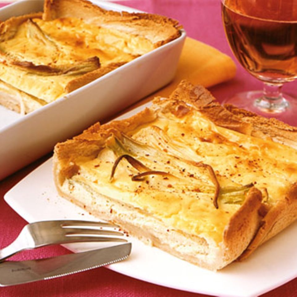 Frühlingszwiebelfrischkäse-Tarte
