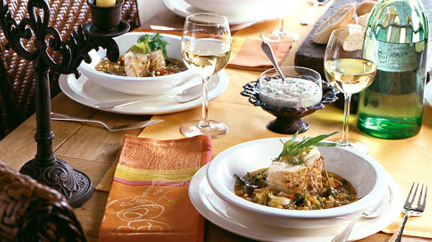 Seeteufel mit Safran-Gemüseragout Rezept - [ESSEN UND TRINKEN]