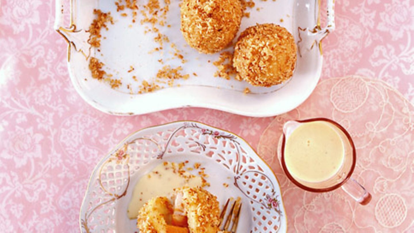 Pfirsichknödel im Kokoshemd Rezept