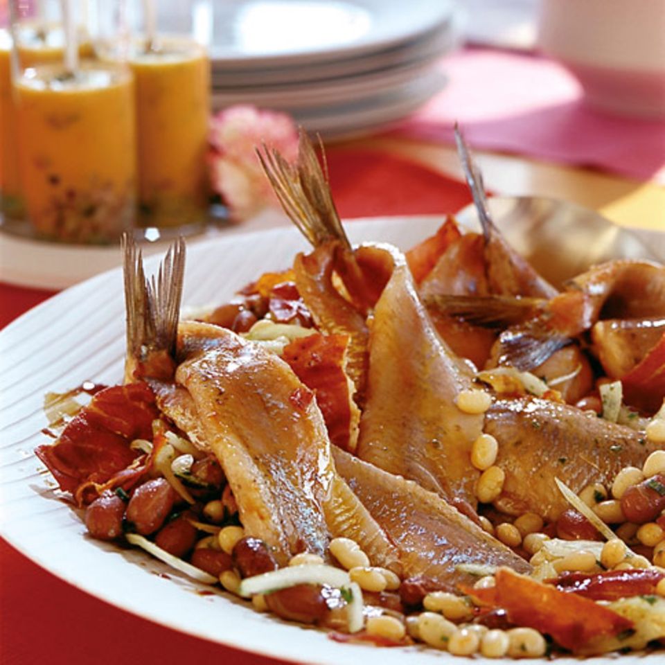 Matjes mit Bohnensalat
