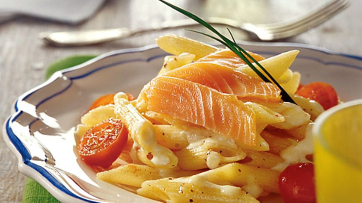 Penne Rigate mit Lachs und Wodka Rezept