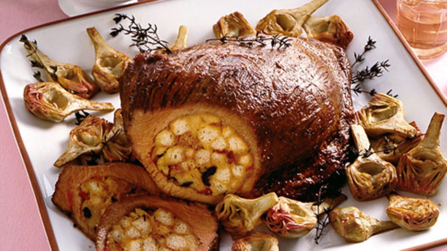 Gefüllte Kalbsbrust mit Artischocken Rezept