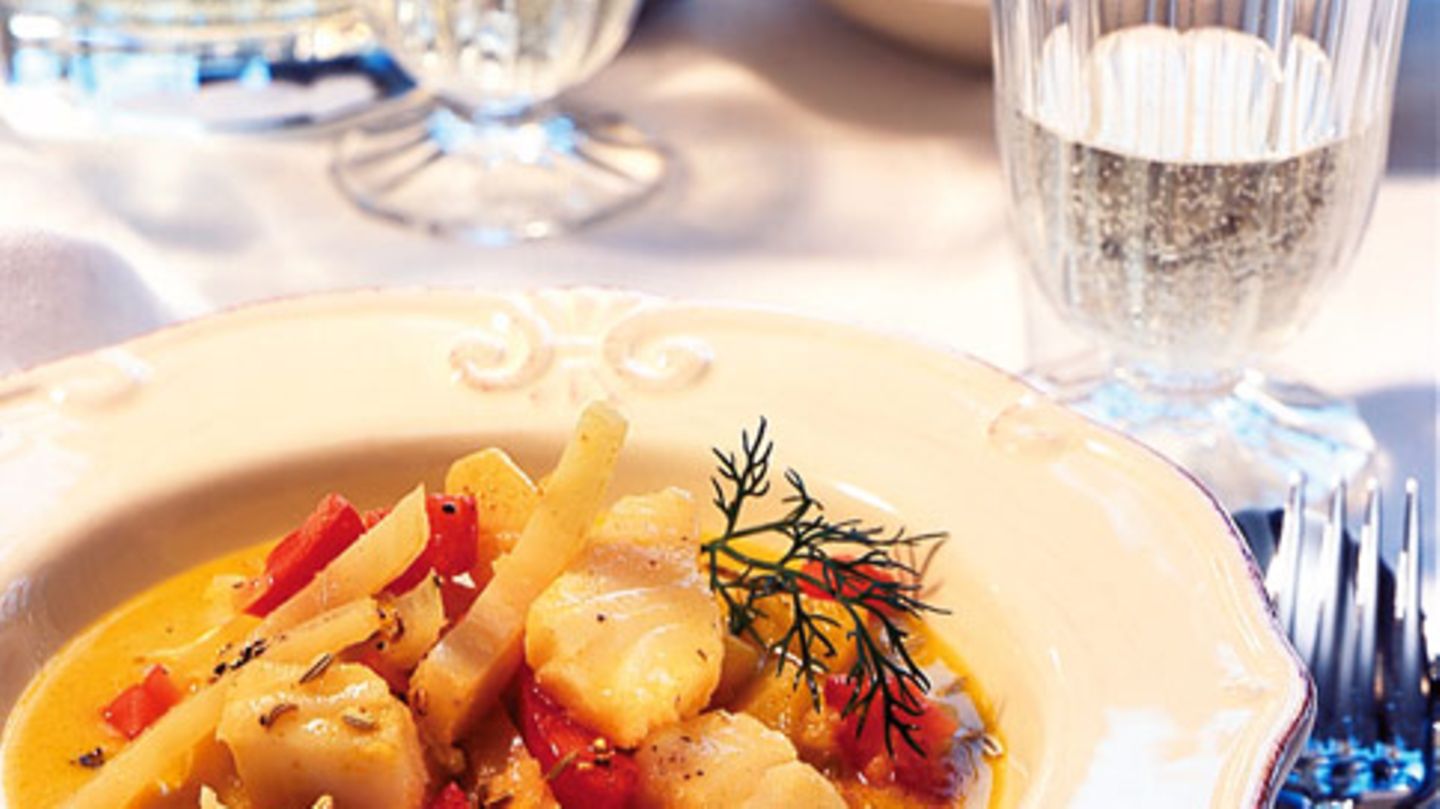 Stockfischeintopf mit Kokosmilch Rezept