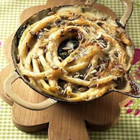 Makkaroni-Spinat-Auflauf