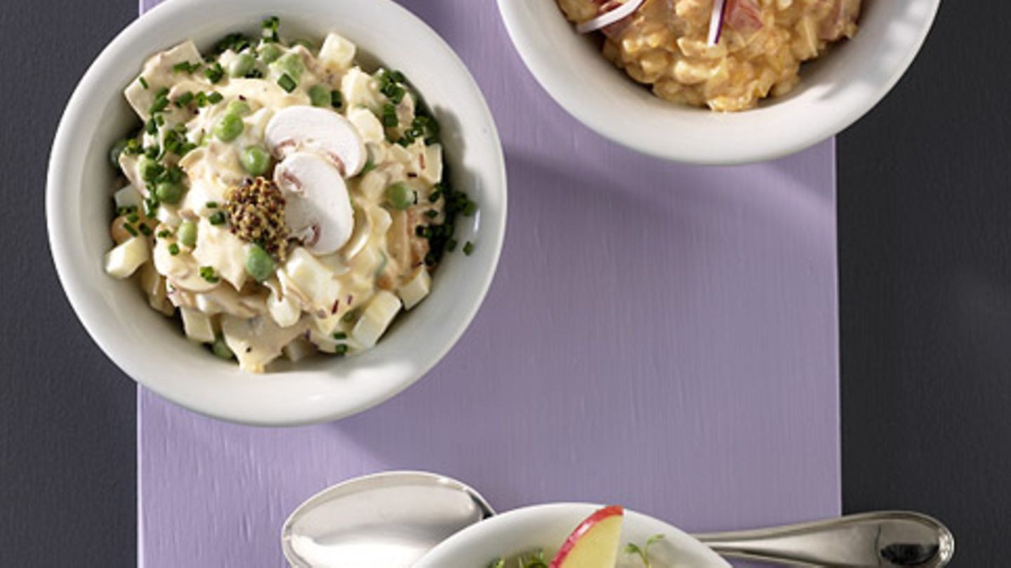 Ei mit Erbsen, Champignons und Senf Rezept - [ESSEN UND TRINKEN]