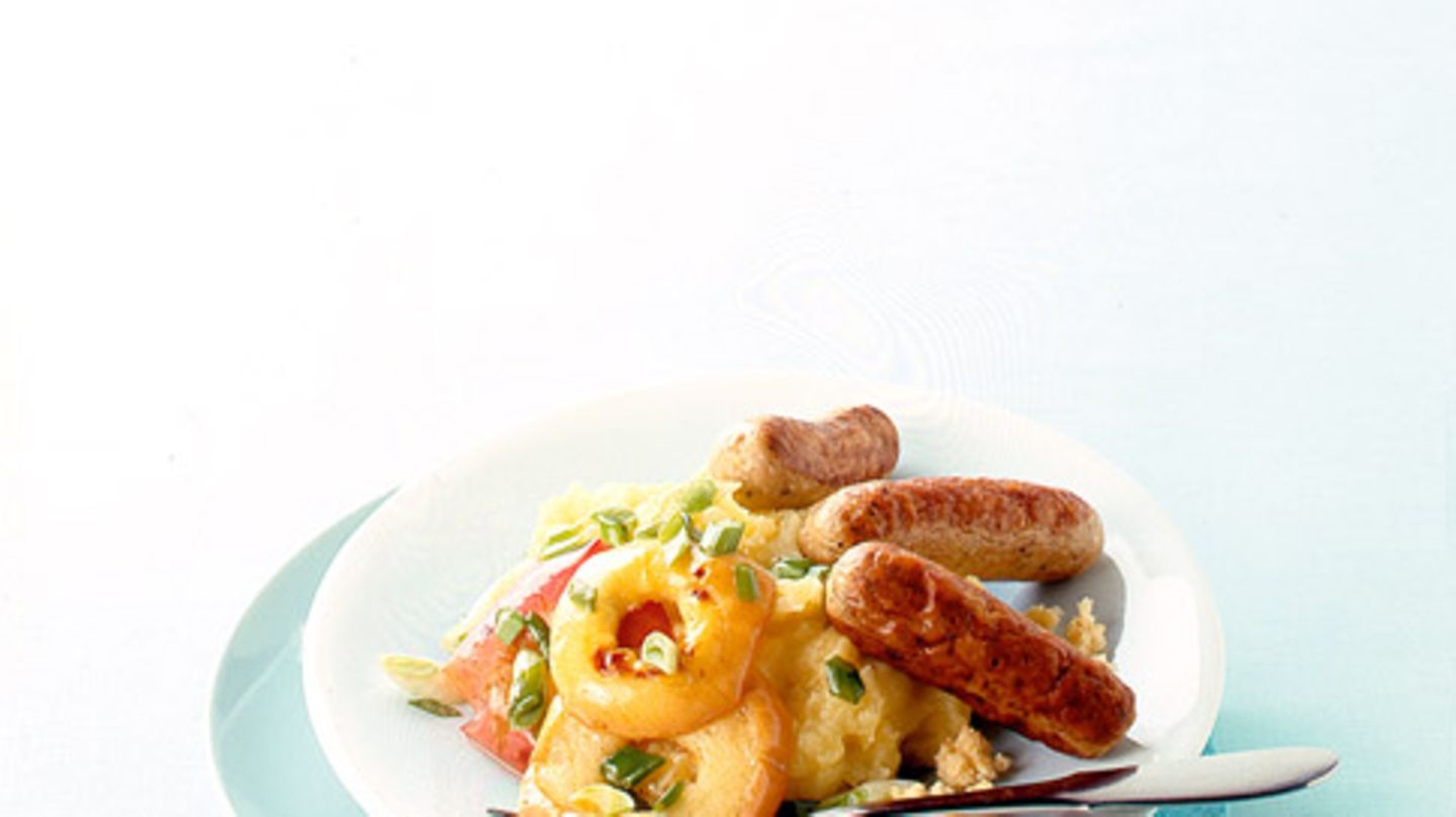 Kartoffelstampf mit Apfelringen Rezept