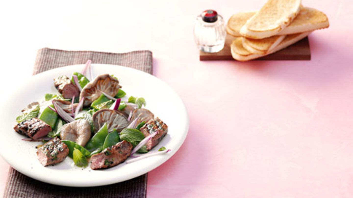 Lammfilets mit Zuckerschotensalat Rezept