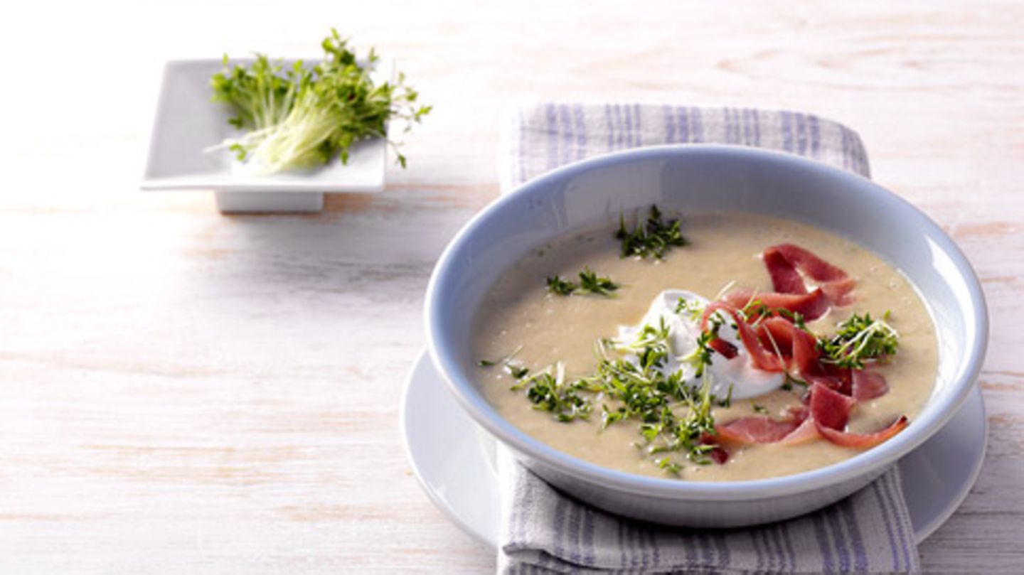 Kressesuppe mit Schinken Rezept