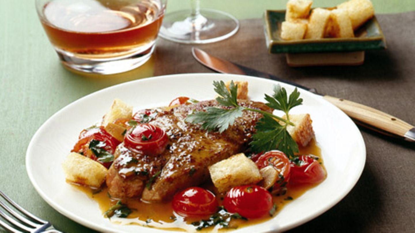 Rumpsteak mit geschmelzten Kirschtomaten Rezept