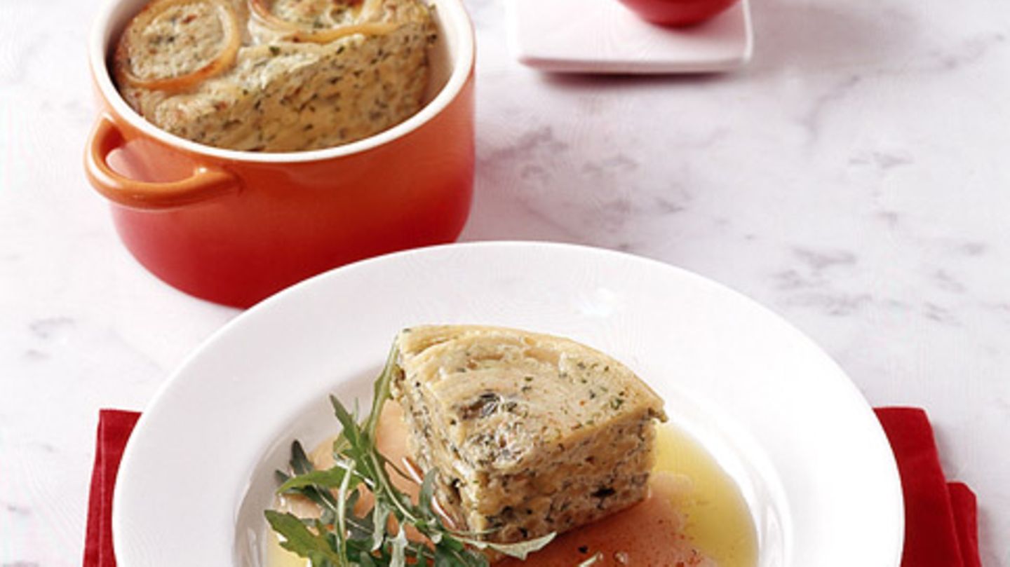 Bucatini-Auflauf mit Schwertfisch-Carpaccio Rezept