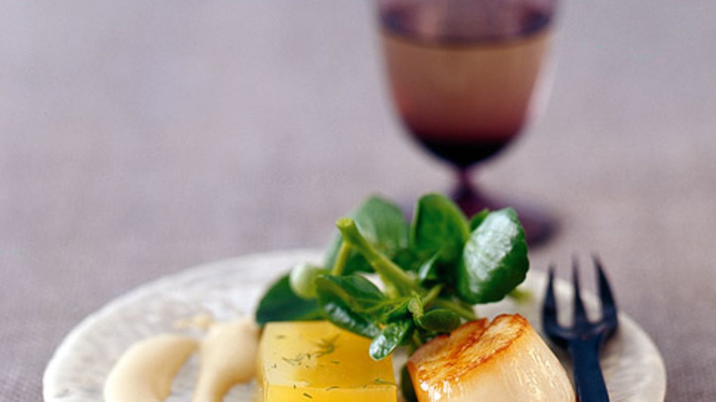 ＊ABOCADO Jakobsmuscheln mit Senfgelee Rezept - [ESSEN UND TRINKEN]