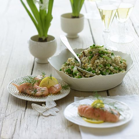 Dill-Lachs mit Graupen