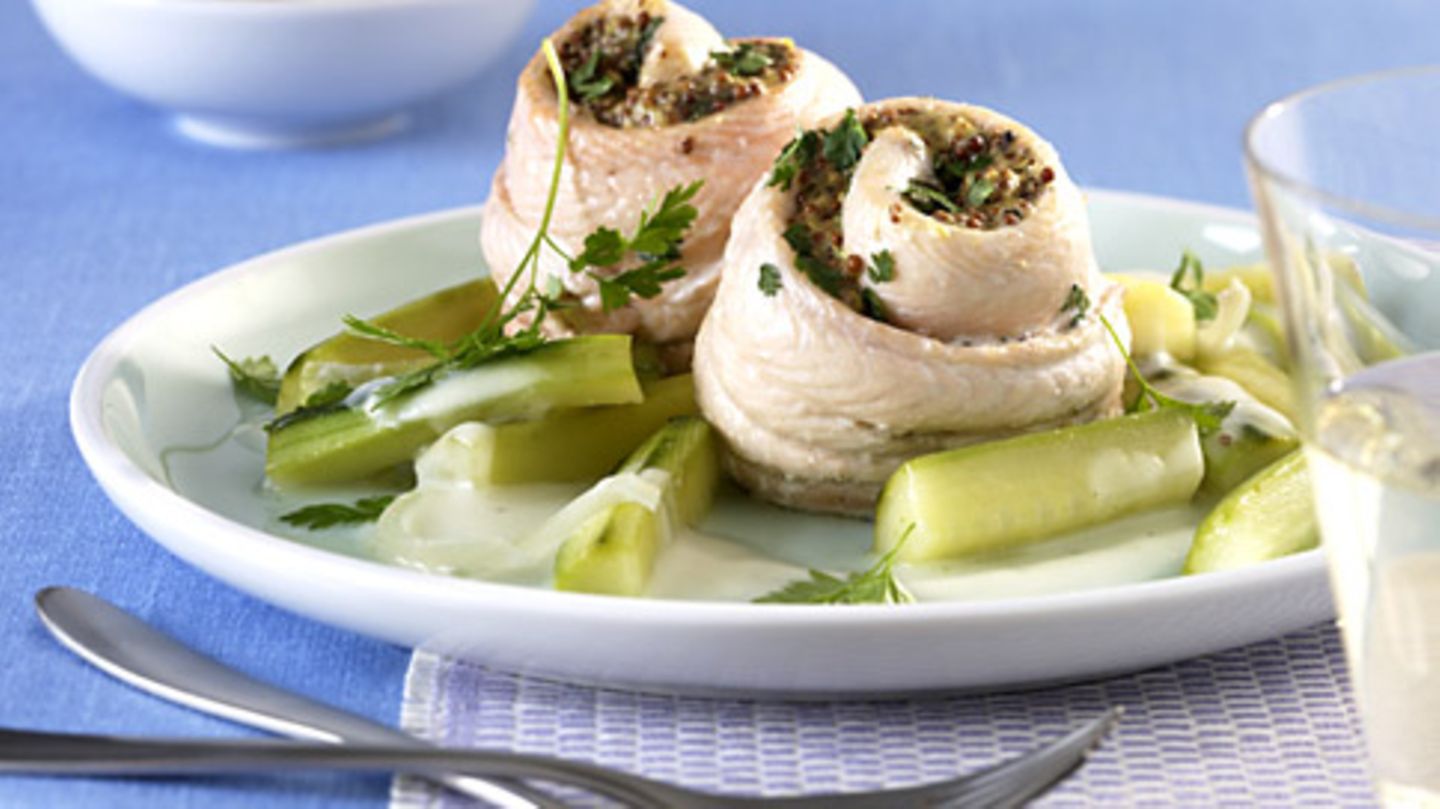 Saibling auf Gurken Rezept
