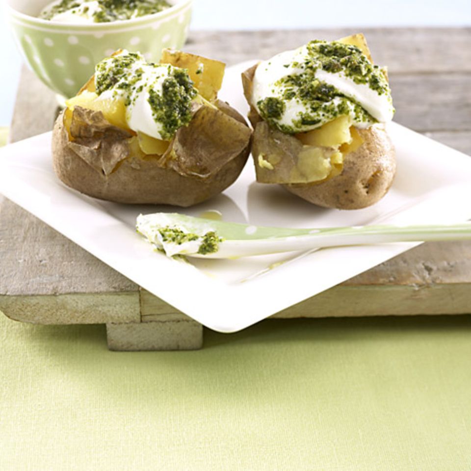 Pesto-Quark mit Kartoffeln