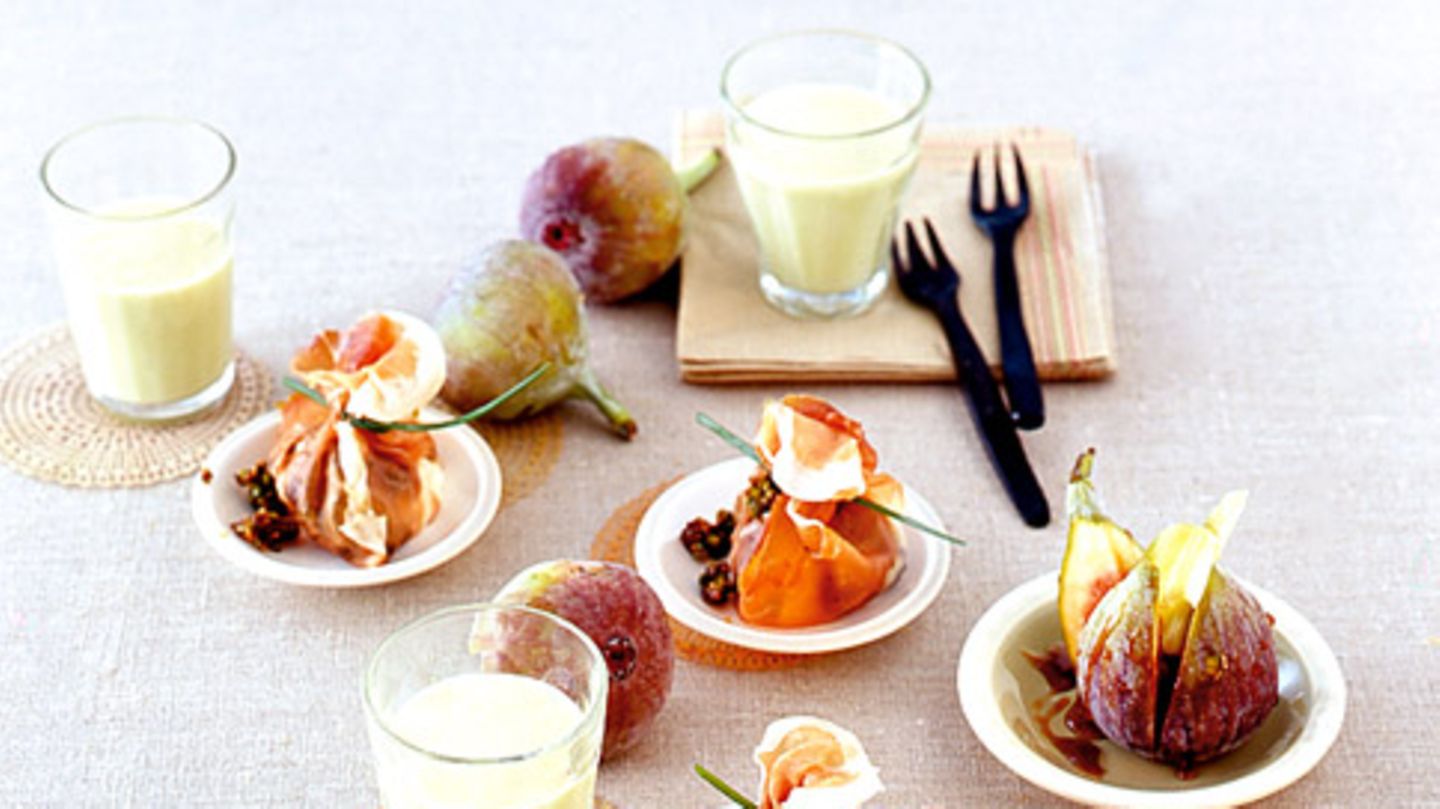 Melonensuppe Mozzarellapäckchen Rezept