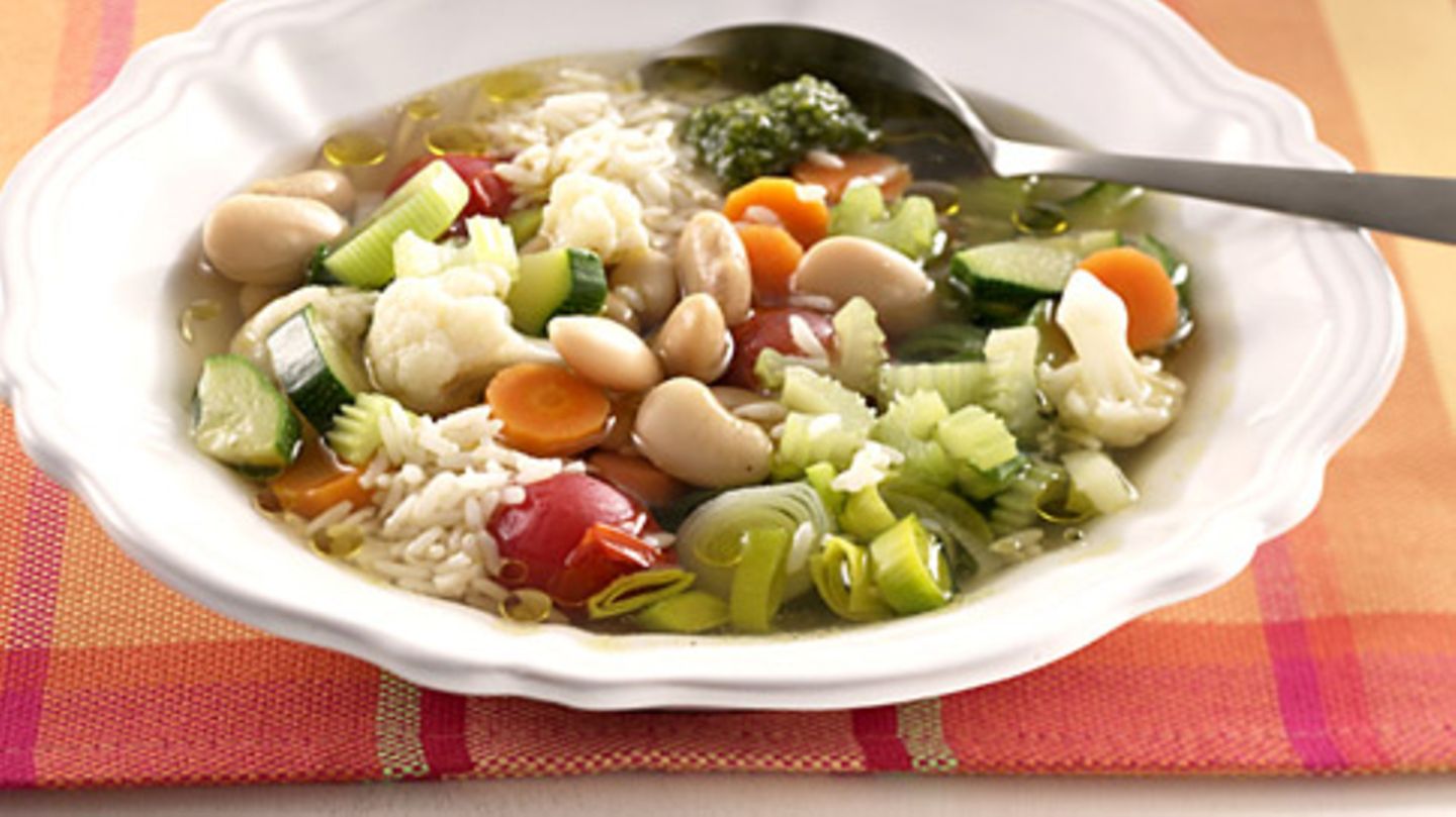 Minestrone mit Reis Rezept