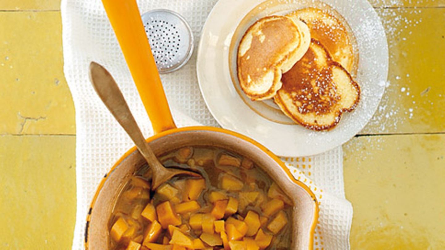Ricotta-Pancakes mit Quittenkompott Rezept