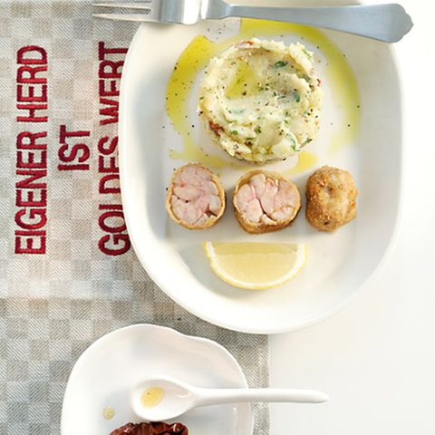 Kalbsbries mit Kartoffel-Oliven-Stampf