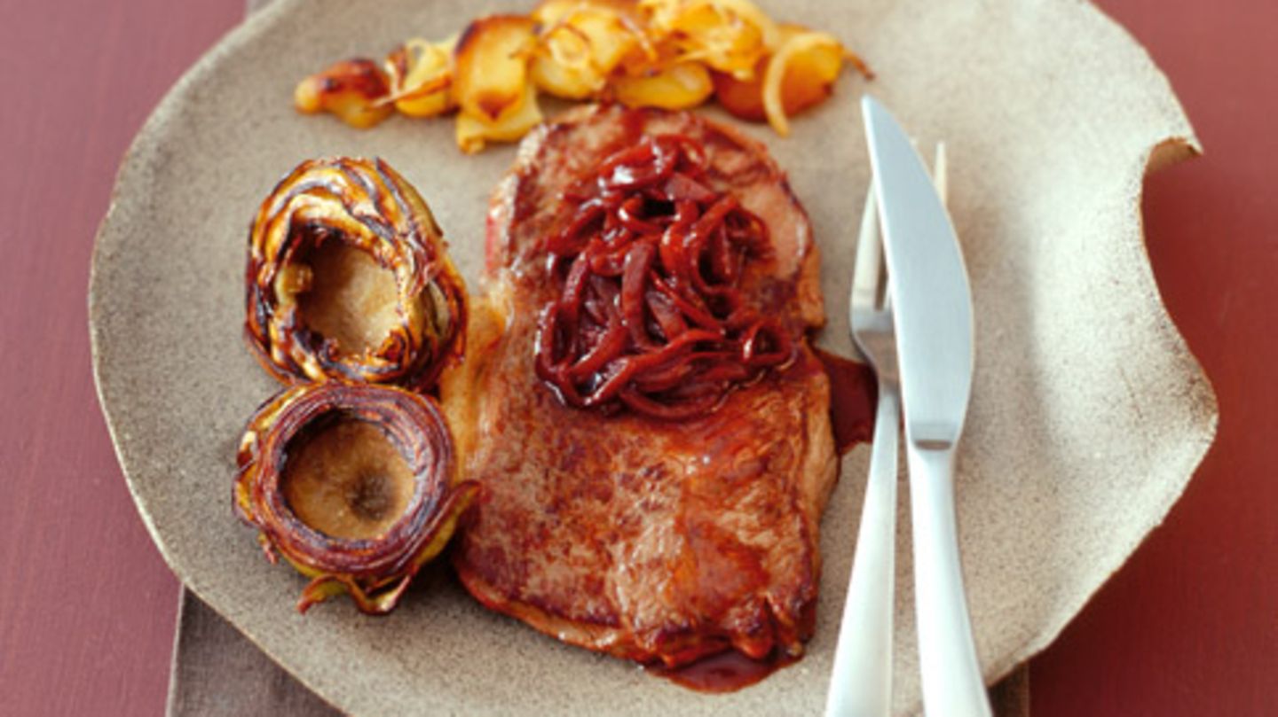 Zwiebelrostbraten mit Artischocken Rezept