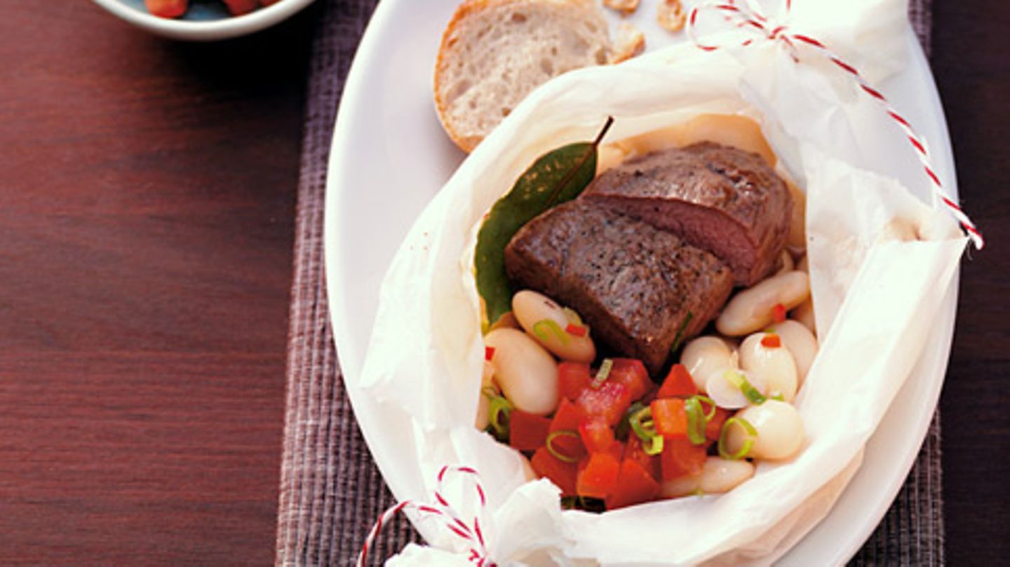 Lorbeer-Lamm mit Bohnen Rezept