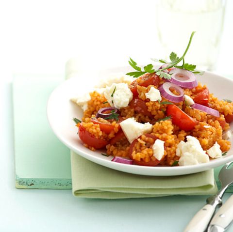Tomaten-Bulgur mit Feta