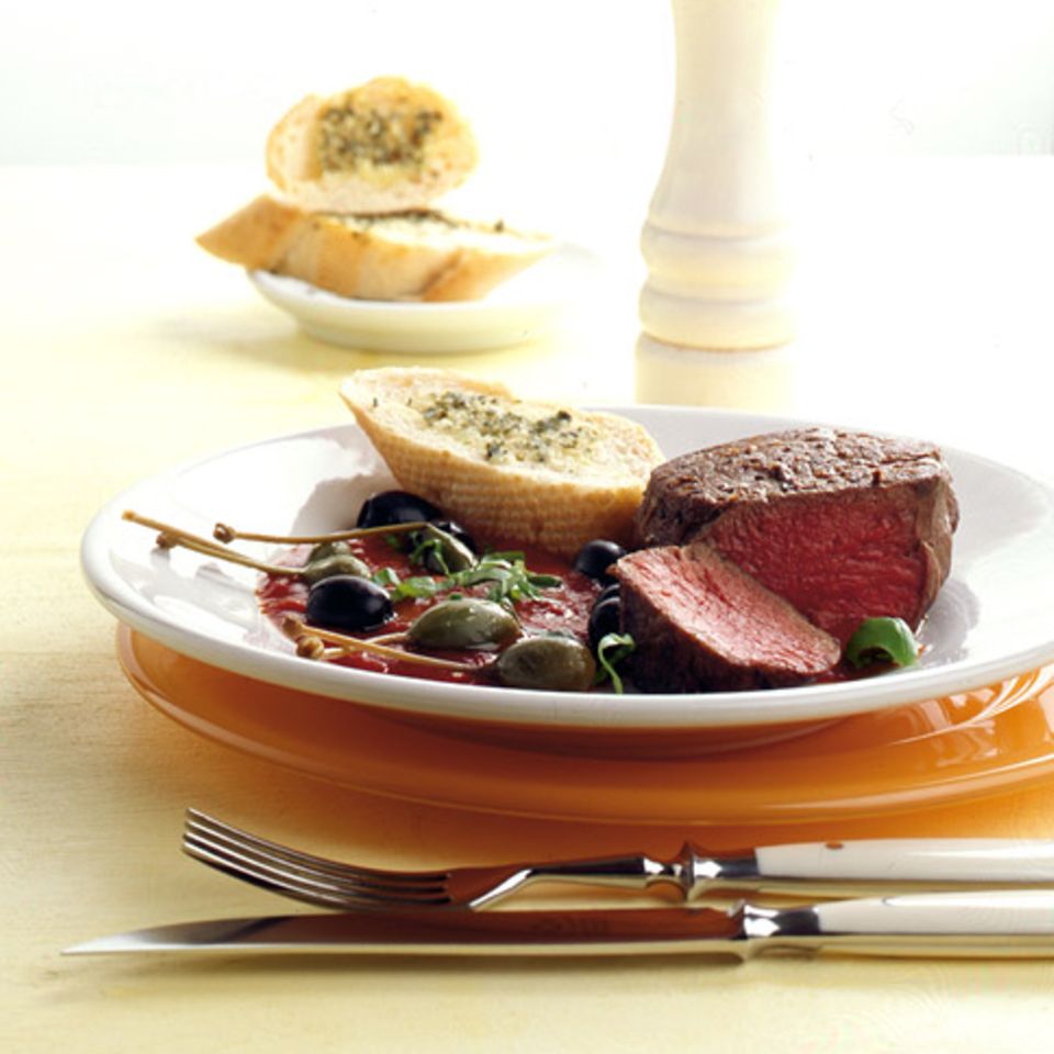 Filetsteak mit Tomatensugo