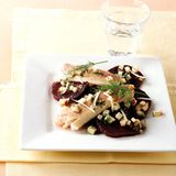 Rote Bete mit Forelle und Meerrettich