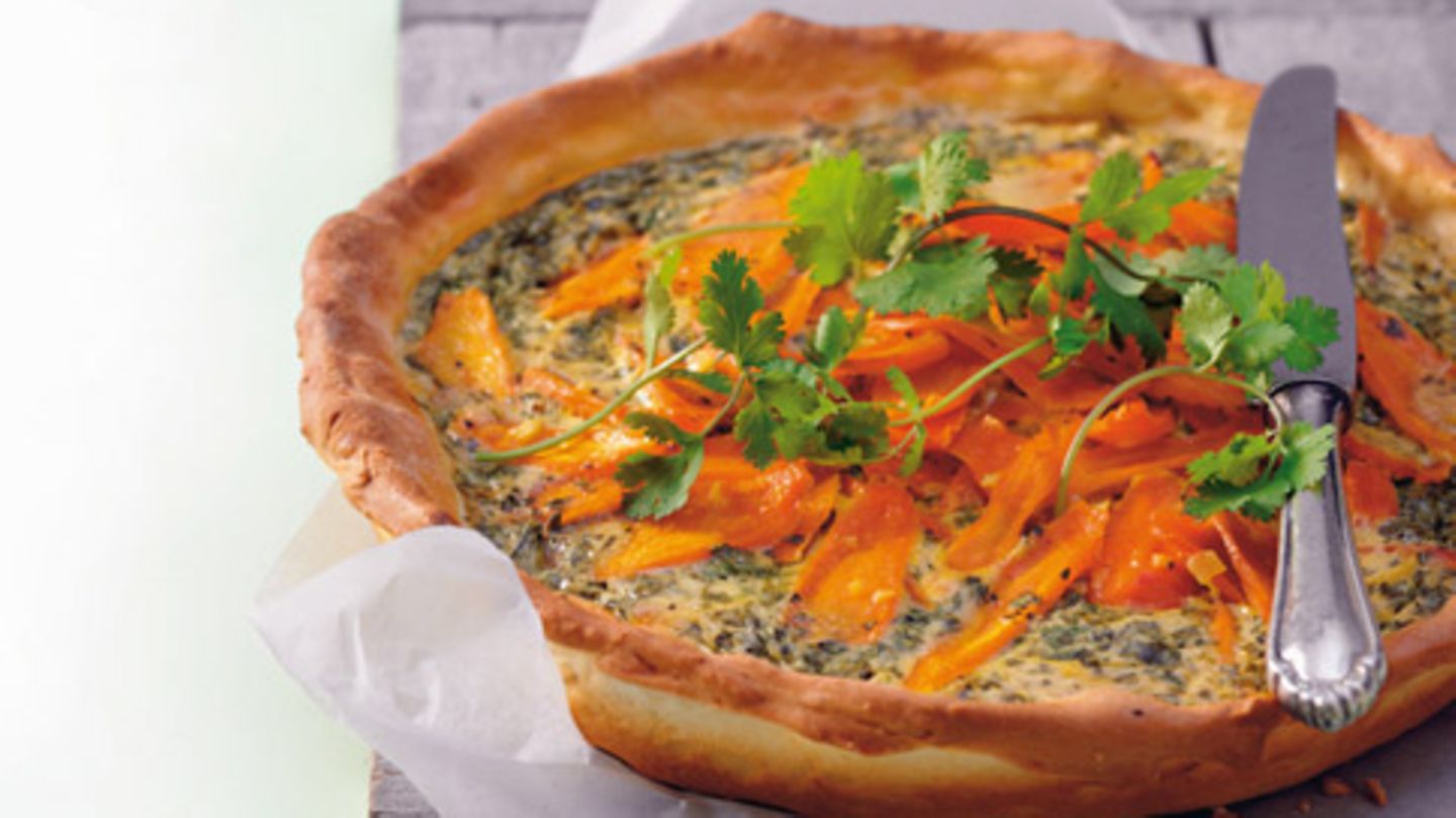 Möhren-Koriander-Quiche Rezept