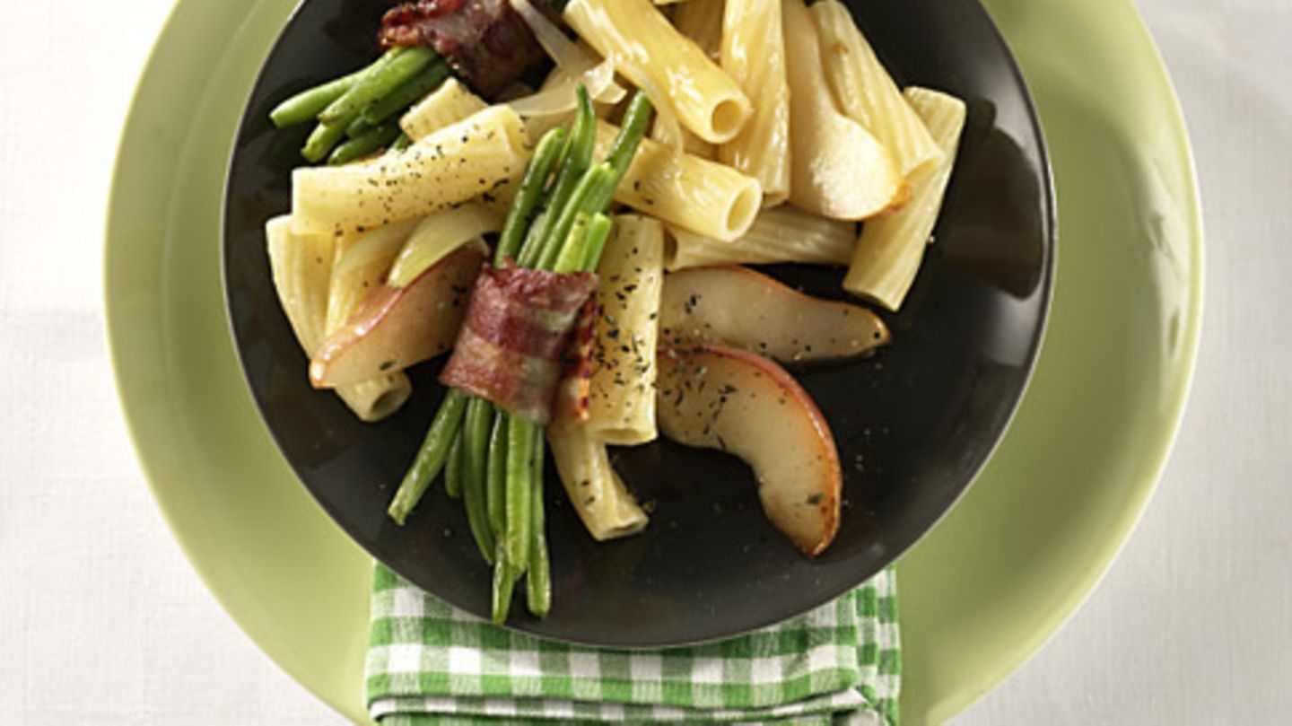 Birnen-Bohnen-Speck-Pasta Rezept - [ESSEN UND TRINKEN]