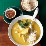 Mulligatawny mit Reis und Mangochutney