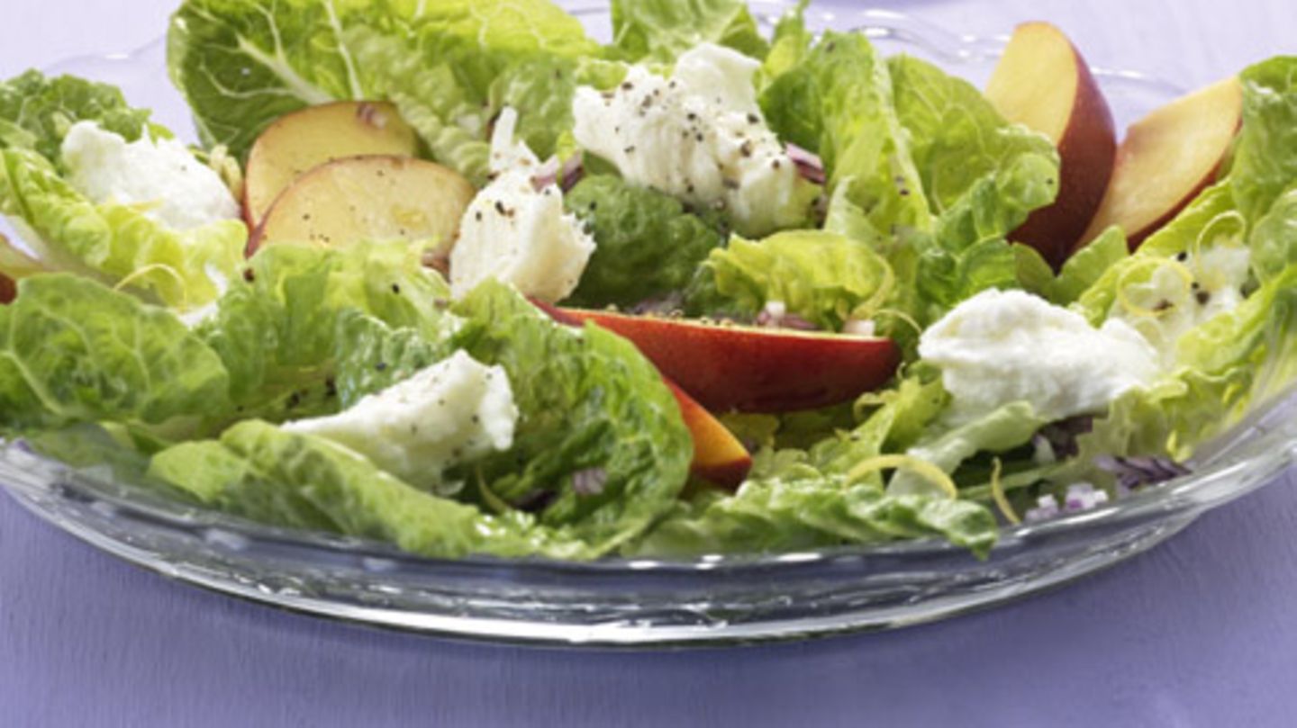 Römersalat mit Nektarinen Rezept