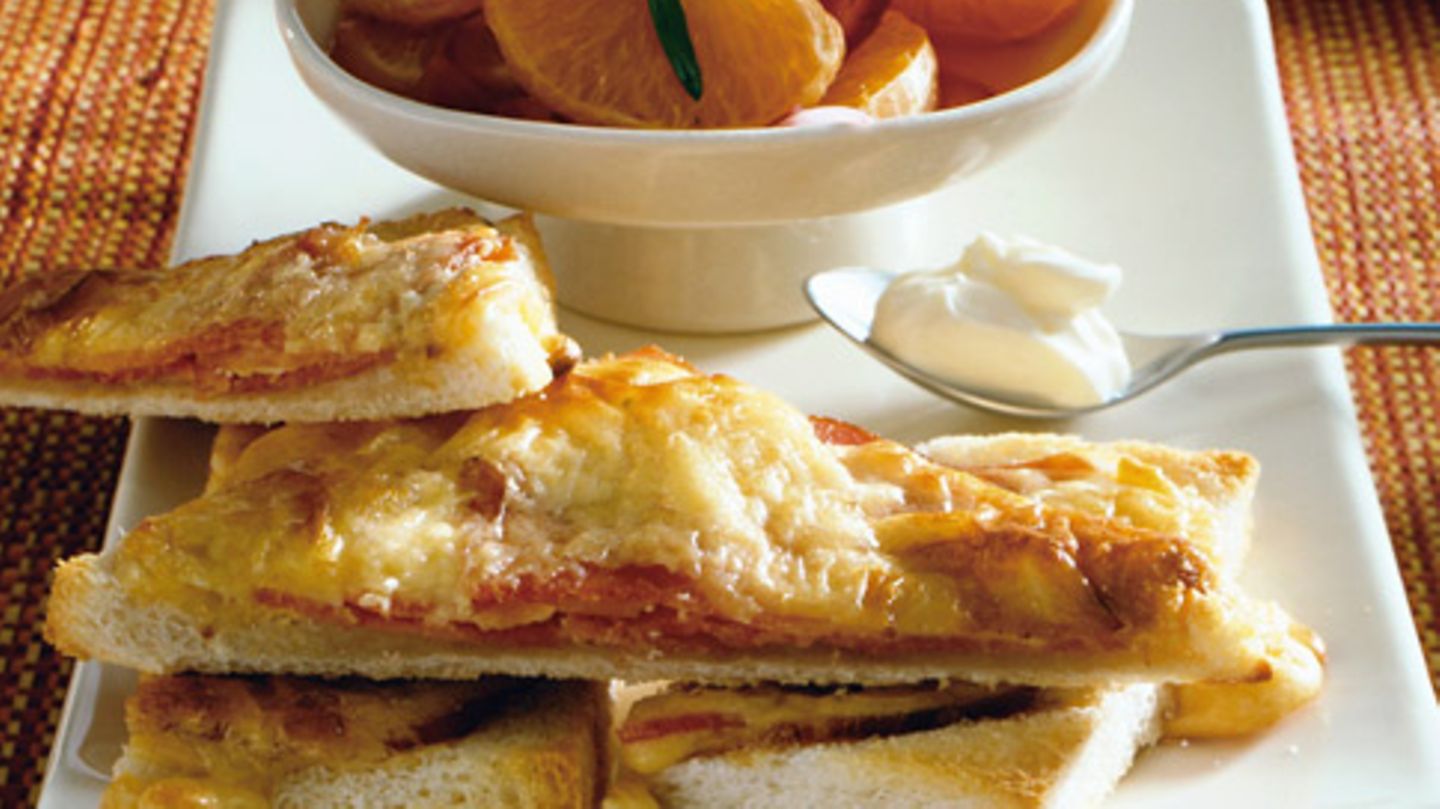 Croque Monsieur mit Mandarinensalat Rezept