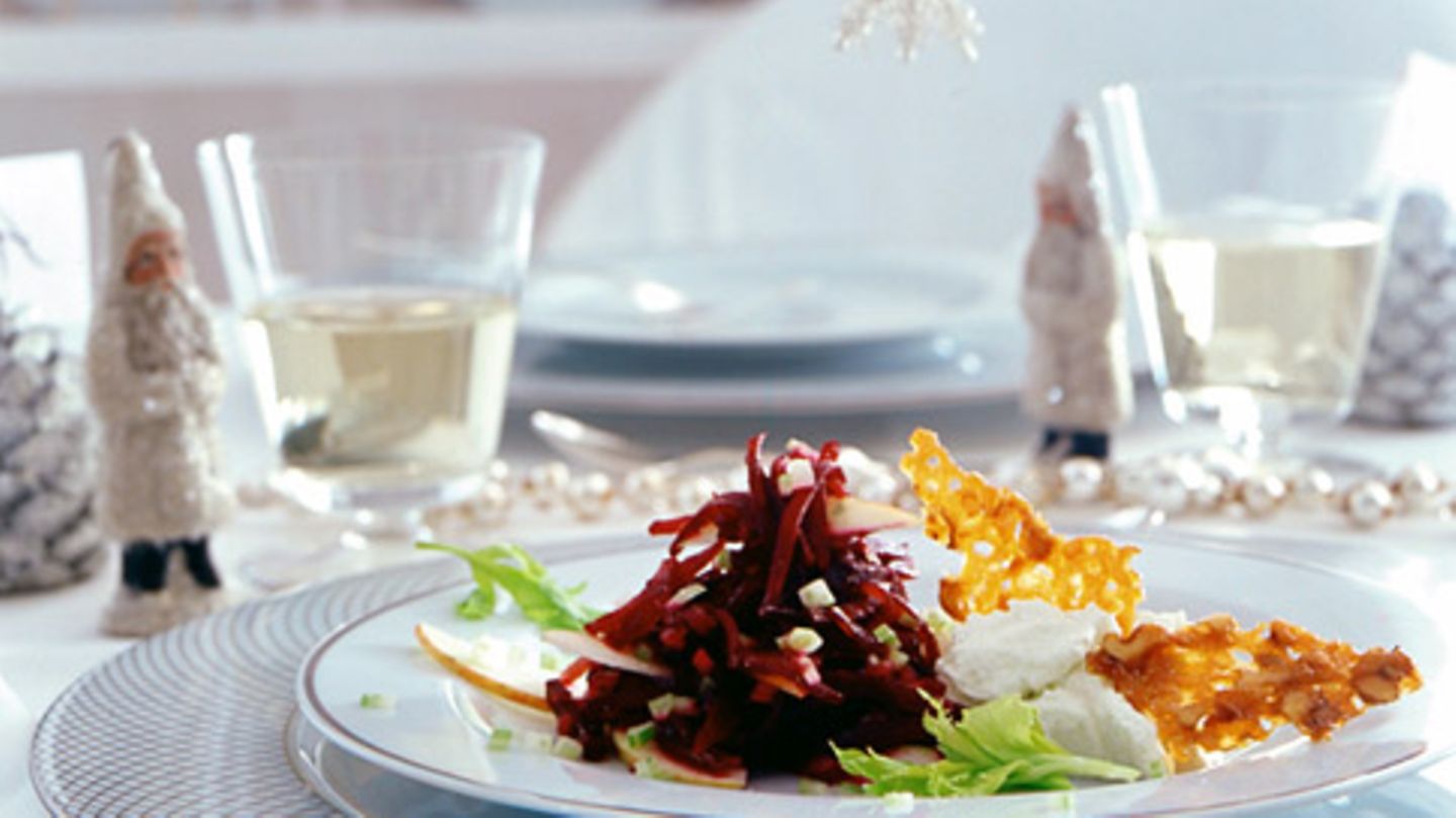 Rote-Bete-Salat mit Wasabi-Frischkäse Rezept