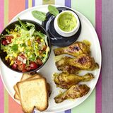 Drumsticks mit Hot-Curry-Guacamole
