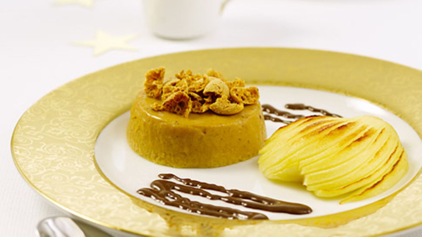 Amaretto-Pudding mit gratinierten Birnen Rezept