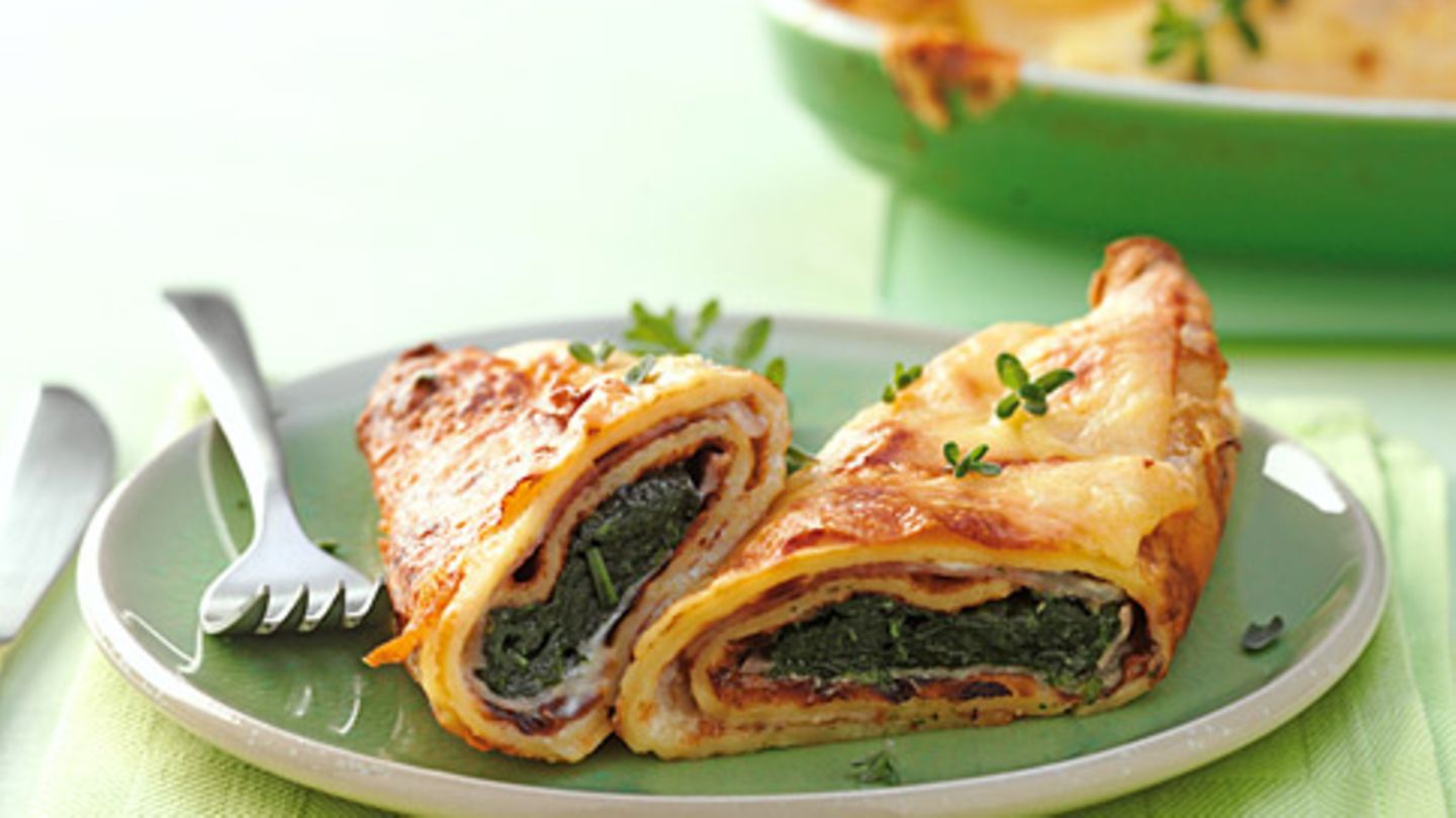 Überbackene Crespelle mit Spinat Rezept - [ESSEN UND TRINKEN]