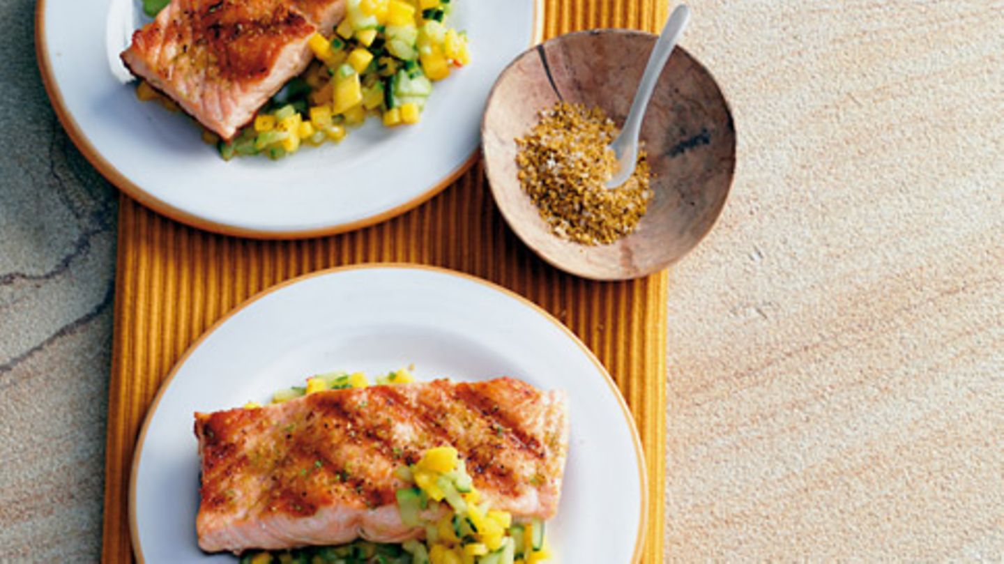 Gegrillter Lachs mit Currysalz Rezept