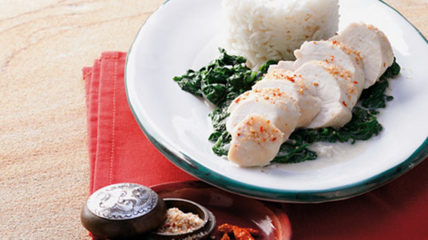 Gedämpfte Hähnchenbrust mit Sesam-Chili-Salz Rezept