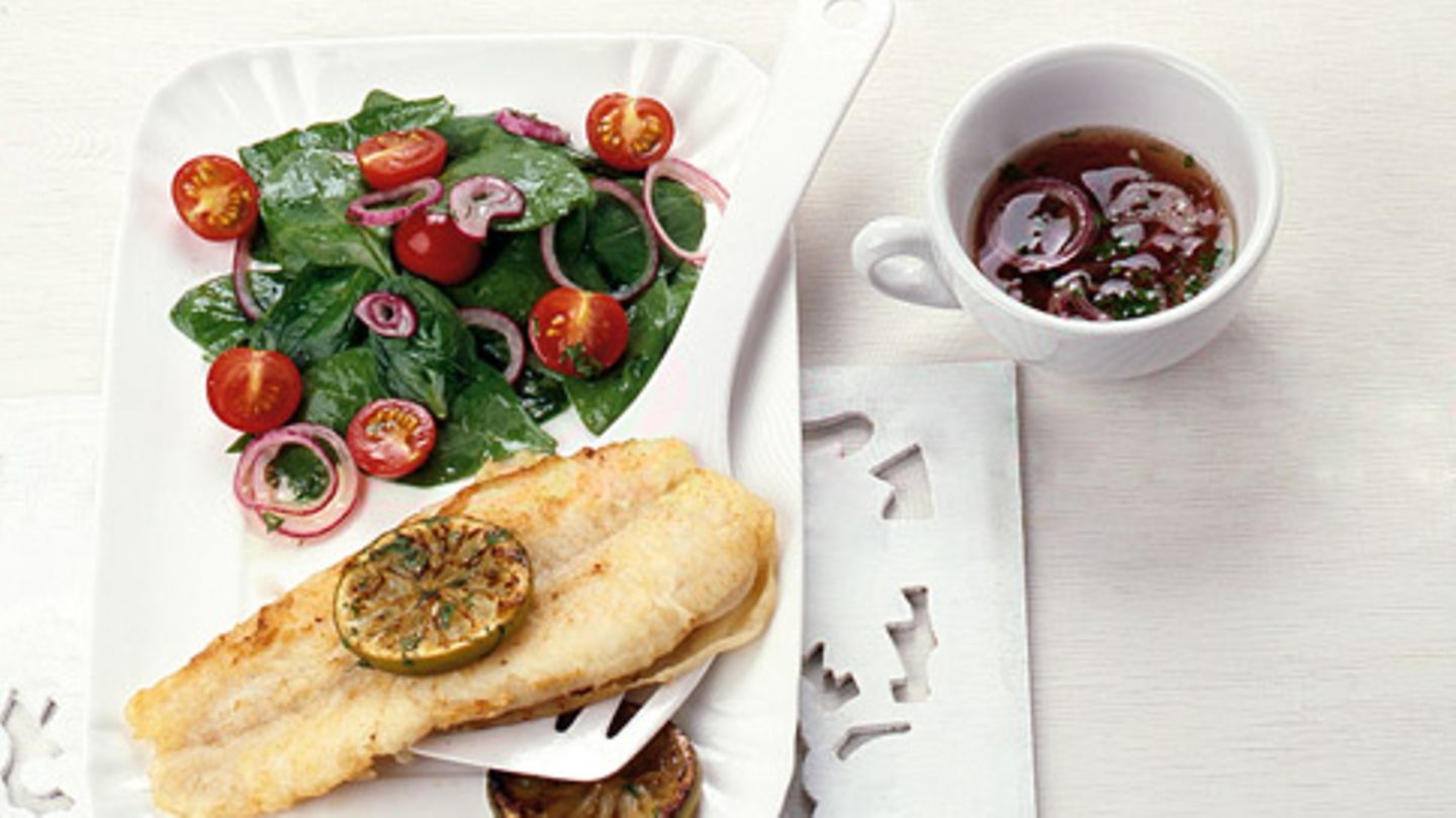 Fischfilet mit Spinatsalat Rezept