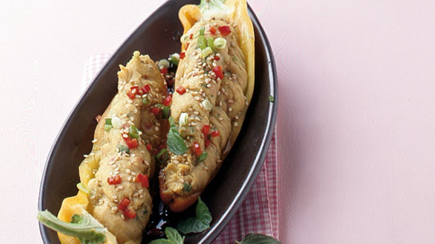 Paprikaschoten mit Kichererbsenfüllung Rezept