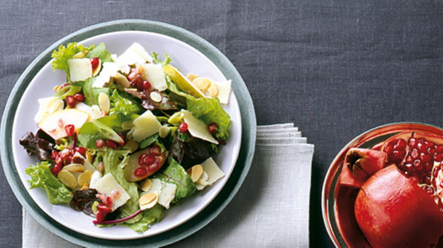 Granatapfelsalat mit Parmesan Rezept