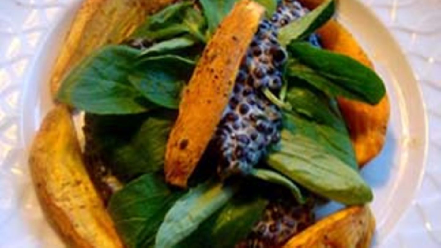 Beluga-Linsen mit Süßkartoffeln Rezept