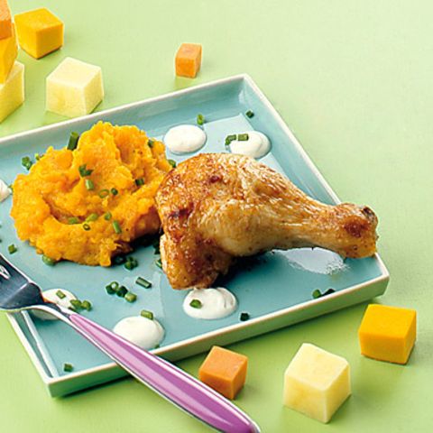 Hühnchen mit Kürbispüree