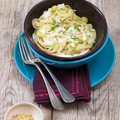 Spaghetti mit Spitzkohl und Meerettichsauce