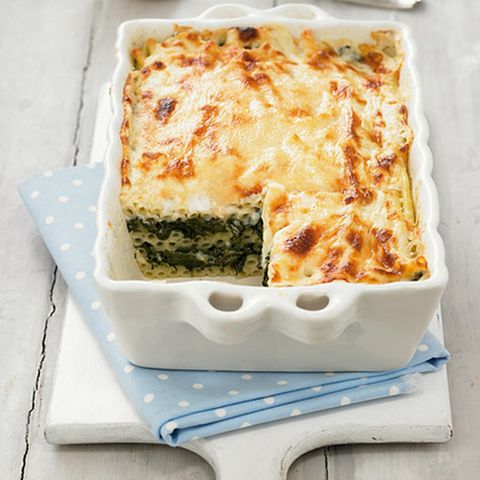 Auflauf mit Bärlauch-Kartoffelpüree