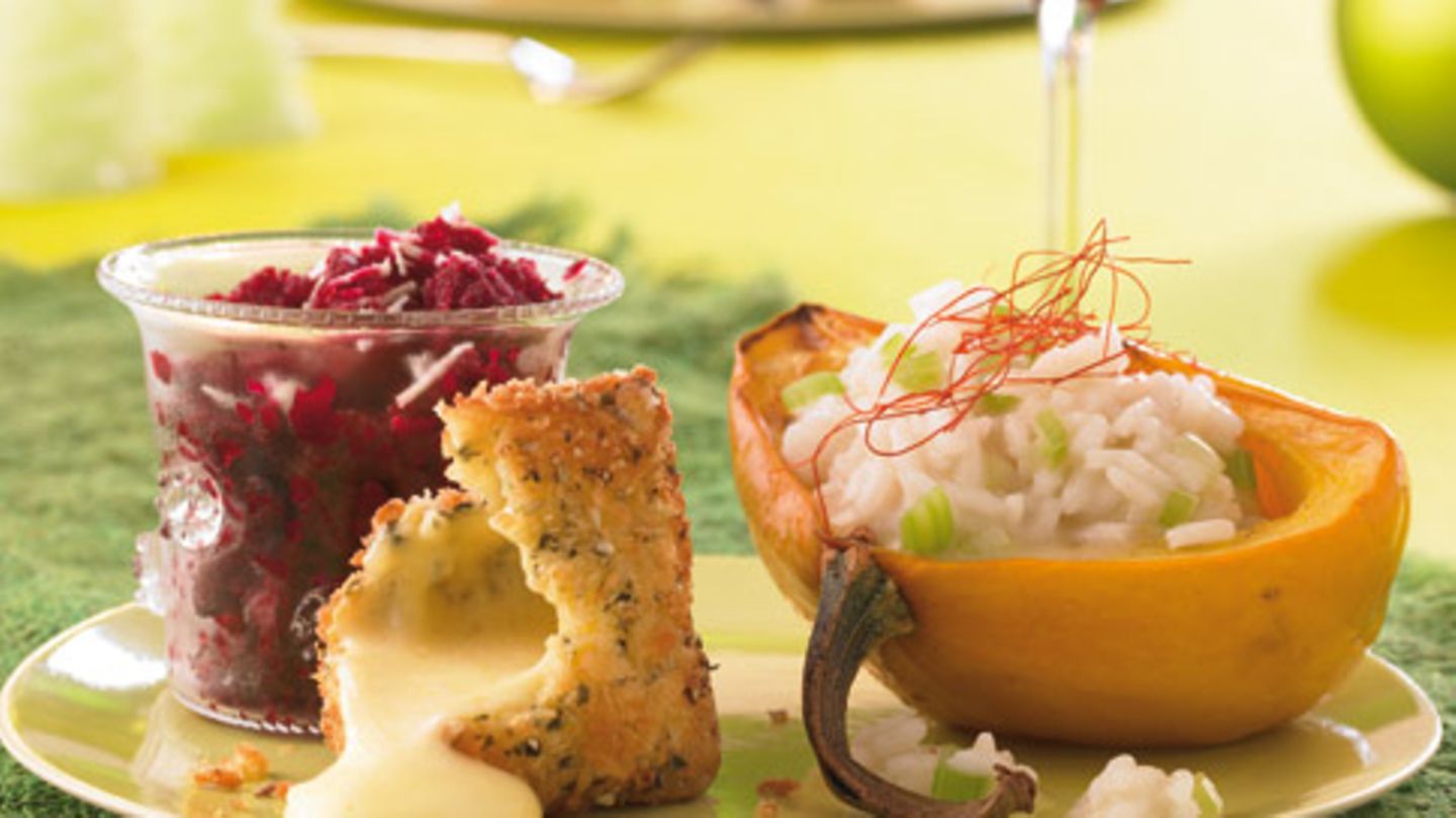 Gefüllter Kürbis mit gebackenem Livarot Rezept