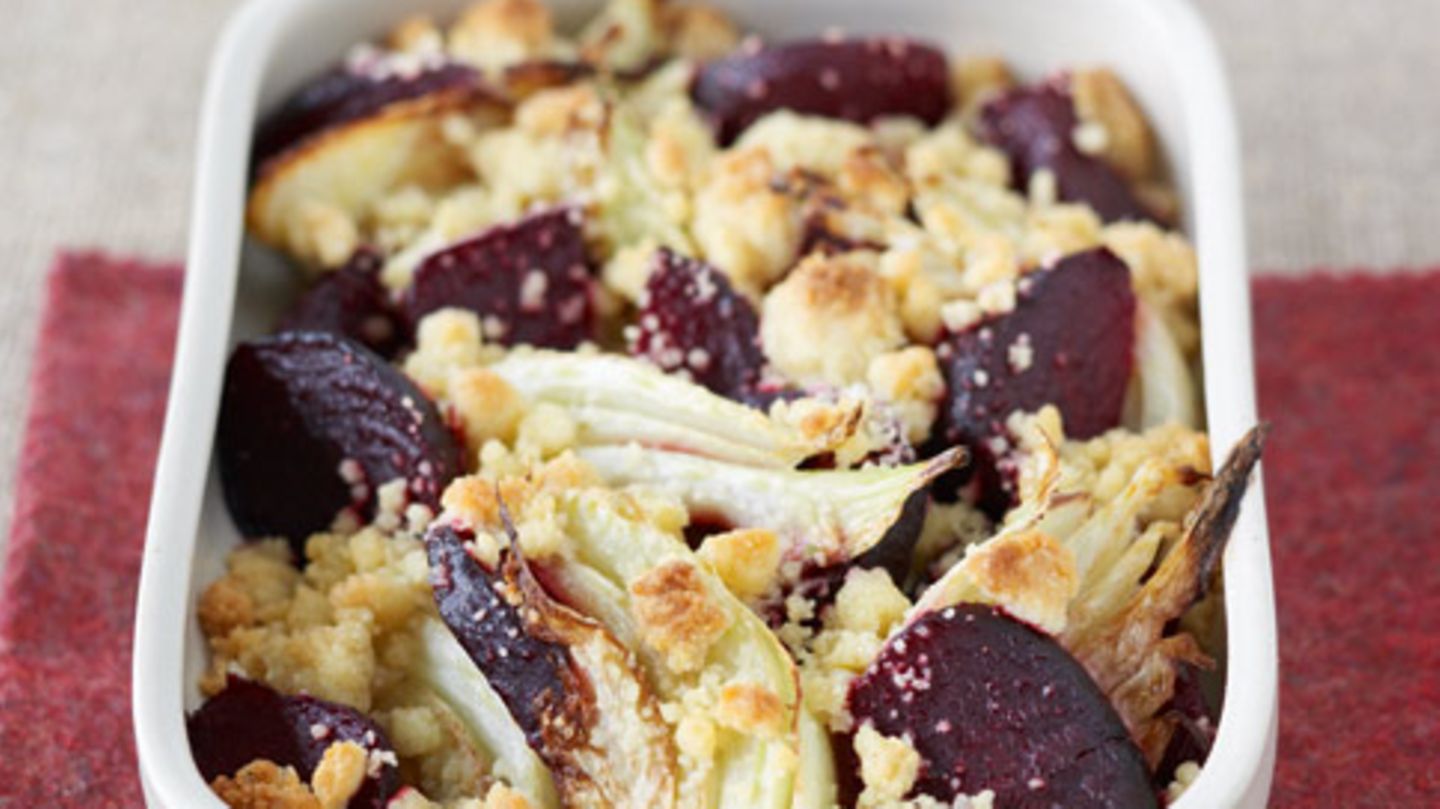Rote-Bete-Crumble mit Fenchel Rezept