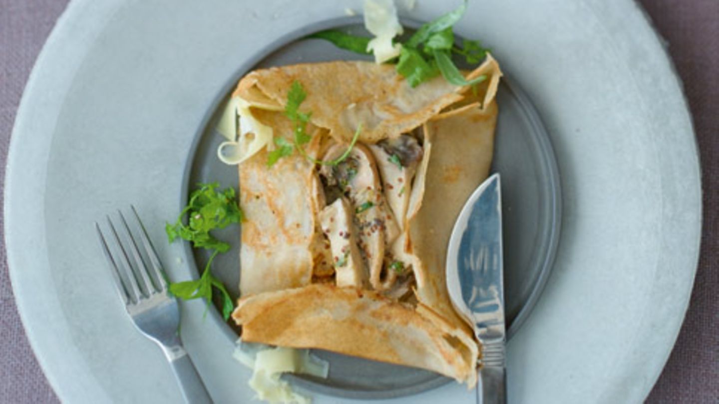 Galette mit Pilzragout und Kräutern Rezept