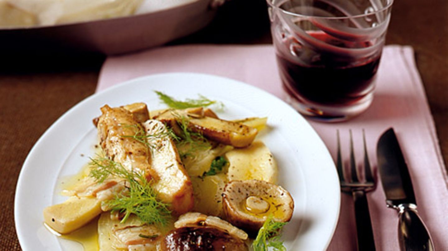 Steinpilze und Kaninchen al cartoccio Rezept